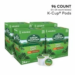 Buy 🥰 K-Cups Green Mountain Half-Caff Coffee, Keurig® K-Cup® Pods, Medium Roast, 96/Carton (69997) 🎁