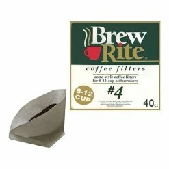 Buy 😍 Coffee Filters Brew Rite 12-Cup Paper Coffee Filter, Cone Shape, 40/Pack (ROC46041) ⌛