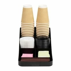 New 🤩 Organizers & Dispensers Mind Reader Trove 7 Compartment Coffee Condiment Organizer, Black (COMP7-BLK) ✔️ -Coffee Sales Store unnamed file 1240