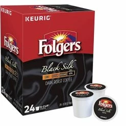 Top 10 👏 K-Cups Folgers Black Silk Coffee, Keurig® K-Cup® Pods, Dark Roast, 24/Box (6662) ✨