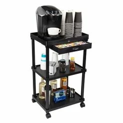 Coupon 🌟 Organizers & Dispensers Mind Reader 'Valet' 3 Tier Rolling Coffee Cart, Organizer Included, Black (CARTCOFF-BLK) ✨ -Coffee Sales Store unnamed file 1302