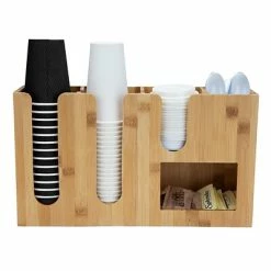 Budget 👏 Coffee Organizers & Dispensers Mind Reader 5 Compartment Bamboo Coffee Organizer, Brown (CAVEBM-BRN) ⌛ -Coffee Sales Store unnamed file 1305