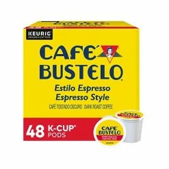 Coupon 🔥 K-Cups Cafe Bustelo Espresso Style Coffee, Keurig K-Cup Pod, Dark Roast, 48/Box (5000346117) ⭐