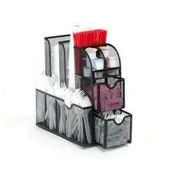 Discount 🧨 Organizers & Dispensers Mind Reader Metal Mesh Coffee Condiment Organizer, Black (MESHCAD-BLK) ✔️ -Coffee Sales Store unnamed file 1323