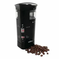 New 👍 Coffee Grinders Salton Blade Smart Coffee Grinder, Black/Transparent (CG1770) 🥰