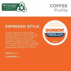 Best Sale ⭐ K-Cups Dunkin' Espresso-Style Coffee, Keurig K-Cup Pod, Extra Dark Roast, 22/Pack (5000367616) ✔️ -Coffee Sales Store unnamed file 1410