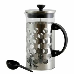 New ✔️ Mr. Coffee Coffee Makers Machines Brewers Mr Coffee 107317.01 Polka Dot Brew 32 Oz. Silver Glass Coffee Press With Scoop ✨