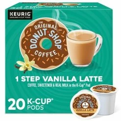 Outlet 👏 K-Cups The Original Donut Shop One Step Vanilla Latte, Keurig® K-Cup® Pods, 20/Box (381779) ⌛