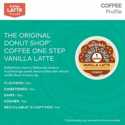 Outlet 👏 K-Cups The Original Donut Shop One Step Vanilla Latte, Keurig® K-Cup® Pods, 20/Box (381779) ⌛ -Coffee Sales Store unnamed file 1598