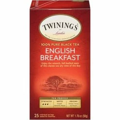 Deals 🥰 Hot Tea Twinings Of London English Breakfast Tea Bags, 25/Box (TNA51726) 😍