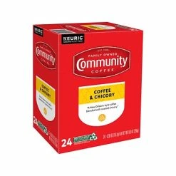 Promo 🛒 K-Cups Community Coffee Chicory Keurig K-Cup Pod, Medium Dark Roast, 24/Box (5000374326) 👏