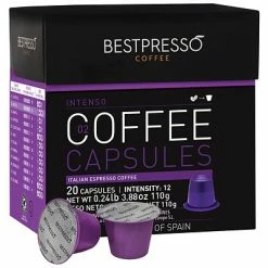 Best deal 🥰 Single Serve Cups & Pods Bestpresso® Compatible Nespresso® Pods, Inteso Blend, High Intensity, 20 Capsules Per Box (BESTP-02INTS) 😀