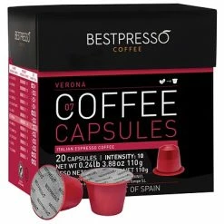 Wholesale 😍 Single Serve Cups & Pods Bestpresso® Compatible Nespresso® Pods, Verona Blend, 20 Capsules Per Box (BEST-07VERONA) ✨