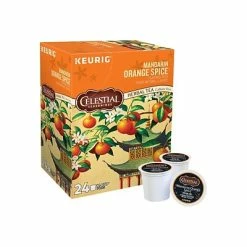 Brand new 🛒 K-Cups Celestial Seasonings Mandarin Orange Spice Herbal Tea, Keurig K-Cup Pods, 24/Box (14735) 🎉