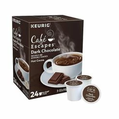 Brand new ⌛ Cafe Escapes K-Cups Café Escapes Dark Chocolate Hot Cocoa, Keurig® K-Cup® Pods, 24/Box (6802) ⭐