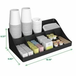 Best Sale 🎉 Organizers & Dispensers Mind Reader 11 Compartment Breakroom Condiment Organizer, Black (COMORG-BLK) 🤩 -Coffee Sales Store unnamed file 1758