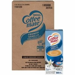 Promo 😀 Coffee Mate Creamers Coffee-Mate Singles French Vanilla, 50 Count, 4 Pack 😀