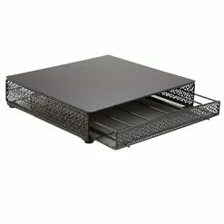 Promo 🧨 Organizers & Dispensers Mind Reader K-Cup Single Serve Coffee Pod Storage Drawer With Flower Pattern Metal Mesh, 36 Pod Capacity, Black (MTRAY-BLK) 🎁