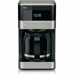 Best Sale 🌟 Coffee Makers Machines Brewers BRAUN BrewSense 12 Cups Automatic Drip Coffee Maker, Stainless/Black (KF7150BK) 😀