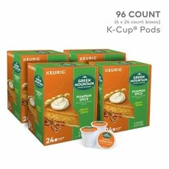 Coupon 🎁 K-Cups Green Mountain Pumpkin Spice Coffee, Keurig® K-Cup® Pod, Light Roast, 96/Carton (6758) 🛒
