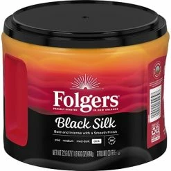 Buy 🎉 Folgers Black Silk Ground Coffee, Dark Roast, 22.6 Oz. (02054) 🧨