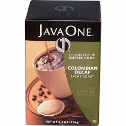 New ⭐ JavaOne Java One® Single Cup Colombian Ground Coffee, Decaffeinated, .3 Oz., 14 Pods 🥰