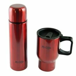 Outlet 🎁 Mr. Coffee Drinkware & Glassware Mr.coffee Mr Coffee Javelin 2 Piece Double Wall Thermal And Travel Mug Gift Set In Red (108165.02) 😀