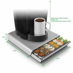 Outlet 🌟 Organizers & Dispensers Mind Reader Hero Coffee Pod Storage Drawer For 36 K-Cup, Silver/Gray (TRY26PC-GRY) 🛒 -Coffee Sales Store unnamed file 1995