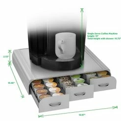Brand new 💯 Organizers & Dispensers Mind Reader Anchor Coffee Pod Storage Drawer For 36 K-Cup, Silver/Gray (TRY3PC-GRY) 😉 -Coffee Sales Store unnamed file 2009
