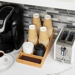 New ⌛ Organizers & Dispensers Mind Reader Coffee Condiment And Accessories Organizer, 7 Compartments, Brown (BMCOMP7-BRN) ✨ -Coffee Sales Store unnamed file 2029
