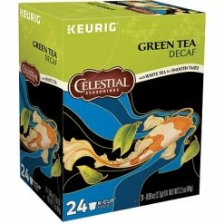 Discount ❤️ K-Cups Celestial Seasonings Green Tea Decaf, Keurig K-Cup Pods, 24/Box (14737) 🌟