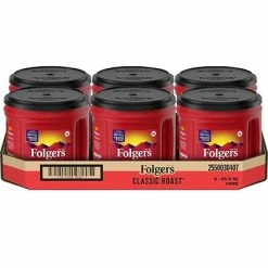 Buy 🛒 Folgers Classic Roast Ground Coffee, Medium Roast, 6/Carton (20421CT/2550030407CT) 🧨