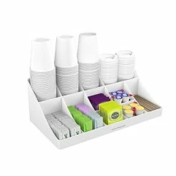 Best Sale 😀 Organizers & Dispensers Mind Reader 'Pioneer' 11 Compartment Break Room Coffee Condiment Organizer, White (COMORG-WHT) 😍 -Coffee Sales Store unnamed file 2107