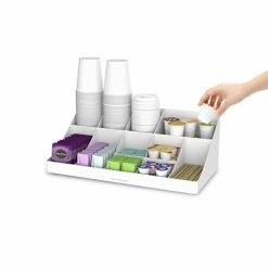 Best Sale 😀 Organizers & Dispensers Mind Reader 'Pioneer' 11 Compartment Break Room Coffee Condiment Organizer, White (COMORG-WHT) 😍 -Coffee Sales Store unnamed file 2108