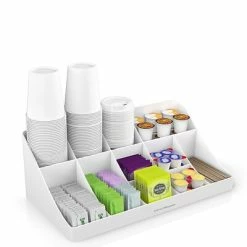 Best Sale 😀 Organizers & Dispensers Mind Reader 'Pioneer' 11 Compartment Break Room Coffee Condiment Organizer, White (COMORG-WHT) 😍 -Coffee Sales Store unnamed file 2109