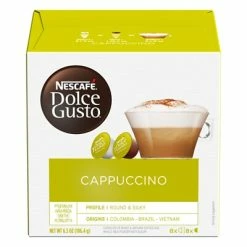Hot Sale 👍 Nestle Single Serve Cups & Pods NESCAFE Dolce Gusto Cappuccino, Coffee, 16 Pods/Box (NES27376) 🌟