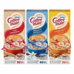 Brand new 🥰 Creamers Nestle Variety Pack Original/French Vanilla/Hazelnut Liquid Creamer, 0.38 Oz., 150/Carton (NES46193) 😉