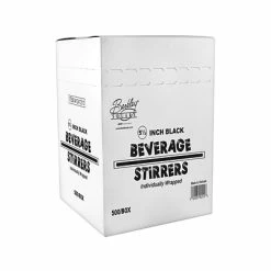 Cheapest 💯 Stirrers & Straws BERK Individually Wrapped Black Plastic Stirrer, 500/Box (1241213) 🔥