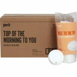 Deals 🌟 Disposable Lids Perk™ Plastic Hot Cup Lid, 10/12/16 Oz., White, 500/Carton (PK54369CT) 🥰