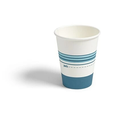 Discount 😀 Paper Cups Perk™ Paper Hot Cup, 12 Oz., White/Blue, 50/Pack (PK54367) 🎉 2 Discount 😀 Paper Cups Perk™ Paper Hot Cup, 12 Oz., White/Blue, 50/Pack (PK54367) 🎉 - Image 2