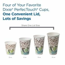 Discount 😀 Paper Cups Dixie PerfecTouch WiseSize Paper Cup & Lid Combo, 10 Oz., White, 50/Pack (5310COMBO600) ✨ -Coffee Sales Store unnamed file 2234