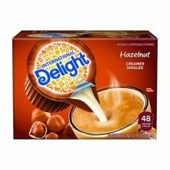 Flash Sale 💯 Creamers International Delight Hazelnut Dairy Free Liquid Creamer, 0.44 Oz., 48/Box (WWI02283) 😍