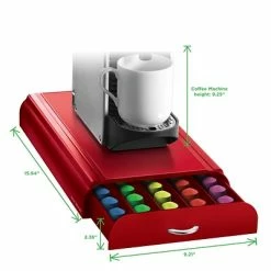 Brand new 🔥 Organizers & Dispensers Mind Reader Anchor Coffee Pod Storage Drawer For 50 Nespresso Capsules, Red (NEST3PC-RED) 🔔 -Coffee Sales Store unnamed file 2248