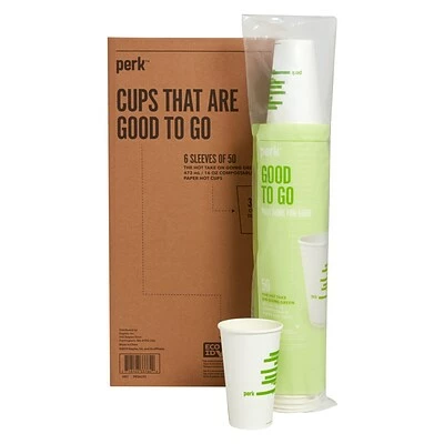 Best Sale ✨ Sustainable Cups Perk™ Compostable Paper Hot Cup, 16 Oz., White/Green, 300/Carton (PK56221) ✔️ 1 Best Sale ✨ Sustainable Cups Perk™ Compostable Paper Hot Cup, 16 Oz., White/Green, 300/Carton (PK56221) ✔️