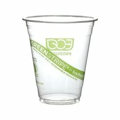 Cheap ⌛ Sustainable Cups Eco-Products GreenStripe Cold Cups, 12 Oz., Transparent/Green, 50/Pack (EP-CC12-GS) 😀
