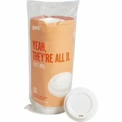 Brand new ⭐ Disposable Lids Perk™ Plastic Hot Cup Lid, 8 Oz., White, 50/Pack (PK45593) 🎁