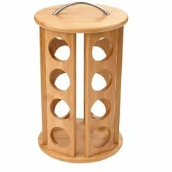 New 😀 Organizers & Dispensers Mind Reader Bamboo Coffee Pod Carousel 24 Capacity , Brown (CRS-BRN) 🧨