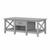 Promo ✨ Accent & Coffee Tables Bush Furniture Key West 47" X 24" Coffee Table, Cape Cod Gray (KWT148CG-03) 😍