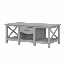Promo ✨ Accent & Coffee Tables Bush Furniture Key West 47" X 24" Coffee Table, Cape Cod Gray (KWT148CG-03) 😍