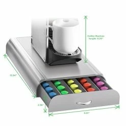 Deals ✔️ Organizers & Dispensers Mind Reader Anchor Coffee Pod Storage Drawer For 50 Nespresso Capsules, Silver/Gray (NEST3PC-GRY) 😀 -Coffee Sales Store unnamed file 2452